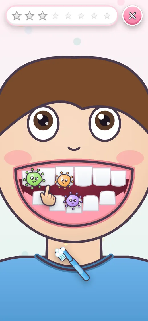 Close-up: brushing teeth